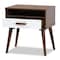 Baxton Studio Quinn White and Walnut Finished 1-Drawer Wood End Table 159-9852 - alternate 4